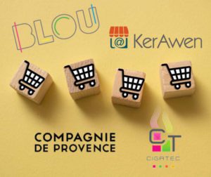 Logo de KerAwen et de quelques-uns de ses clients utilisant le logiciel de caisse chaîne de magasins.