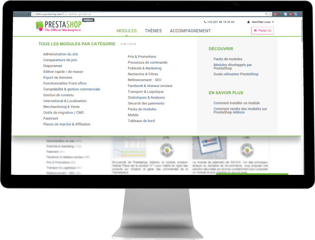 Site ecommerce modulaire par PrestaShop