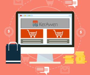 Logiciel de caisse et e-commerce symbolisé par un site e-commerce géré par le logiciel de caisse KerAwen.