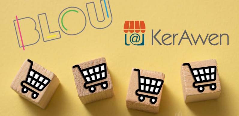 Logos de KerAwen, de l'un de ses clients et quelques petits dessins de chariots.
